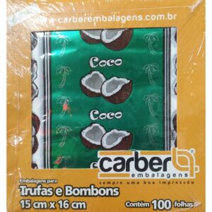 EMBALAGEM DE BOMBOM E TRUFA COCO C/100