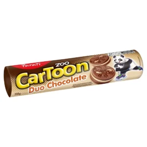 BISCOITO CHOCOLATE RECHEO DUO ZOO CARTOON PACOTE 110G