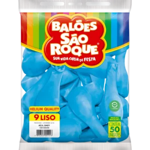 BALÃO SÃO ROQUE AZUL BABY 9 C/50