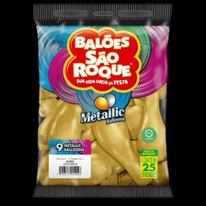 BALAO SÃO ROQUE METALIC.9 OURO C/25