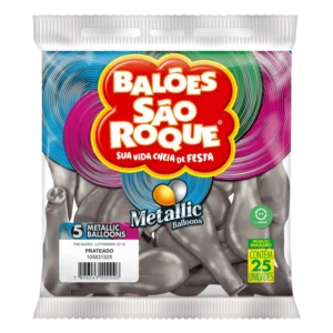 BALAO SÃO ROQUE METALIC.PRATEADO 5 C/25