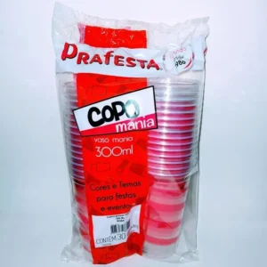 COPO MANIA PRAFESTA ROSA 300ML C/30