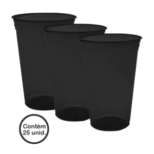 COPO NEON PRETO 300ML C/25