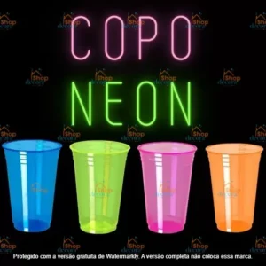 COPO NEON VERMELHO 300ML C/25