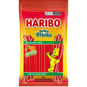 BALLA STICKS MORANGO E PÊSSEGO HARIBO 70G