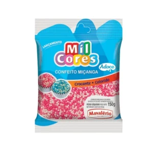 CONFEITO MIÇANGA BRANCA E ROSA 150GR MAVALÉRIO